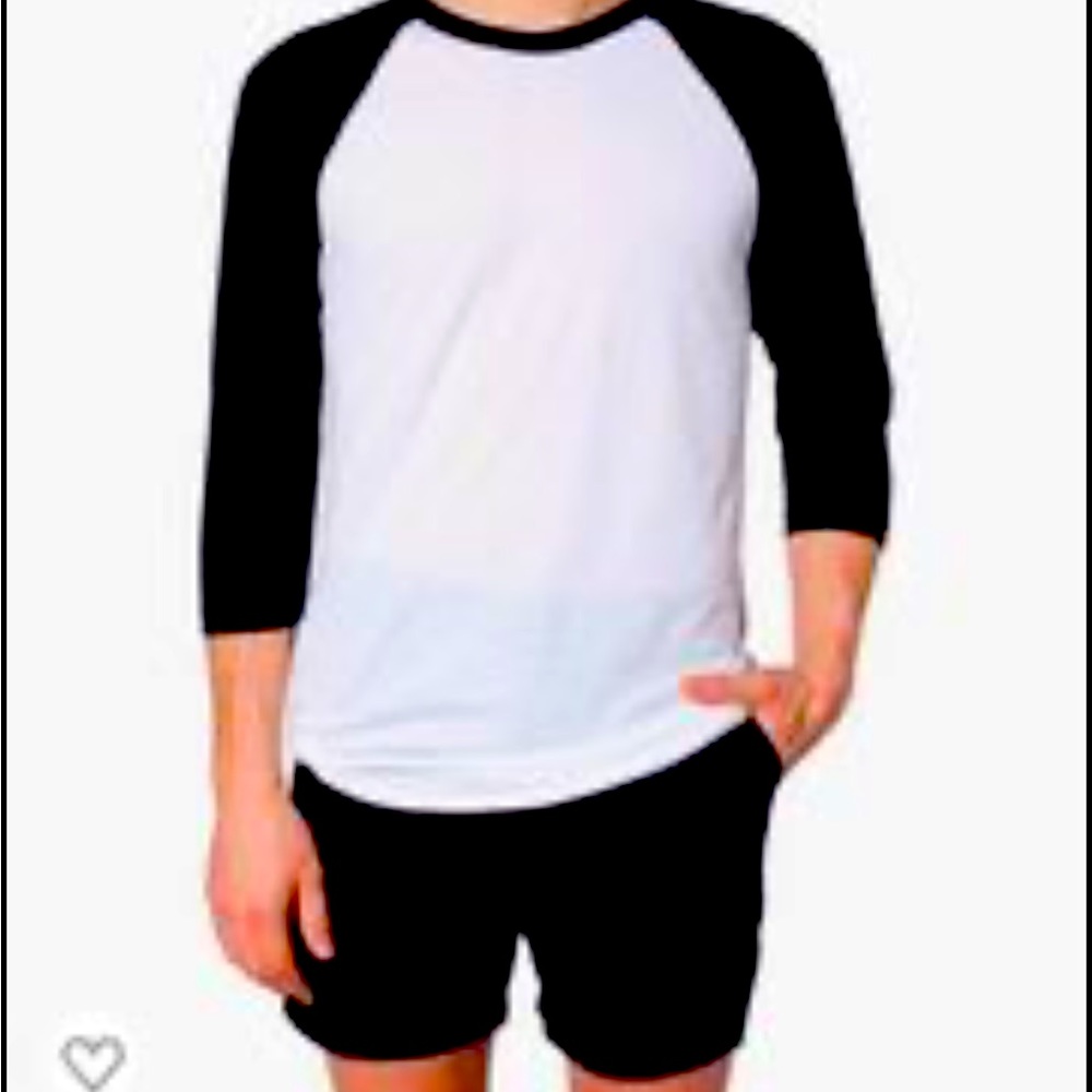 American Apparel Raglan sleeve shirt- unisex fit, adult